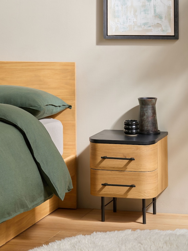 MADE.COM Oak Effect Zeke Bedside Table - Image 1 of 5