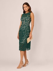Adrianna Papell Green Lace Midi Dress - Image 3 of 7