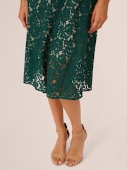 Adrianna Papell Green Lace Midi Dress - Image 5 of 7