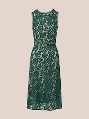 Adrianna Papell Green Lace Midi Dress - Image 6 of 7