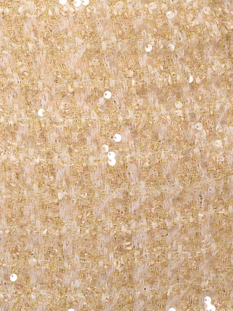 Adrianna Papell Natural Square Neck Boucle Gown - Image 7 of 7