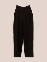 Adrianna Papell Solid Woven Black Trousers With Belt - Image 6 of 7