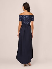 Adrianna Papell Синяя пайетка Studio Taffeta Gown - Изображение 2 из 7