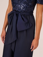 Adrianna Papell Синяя пайетка Studio Taffeta Gown - Изображение 5 из 7