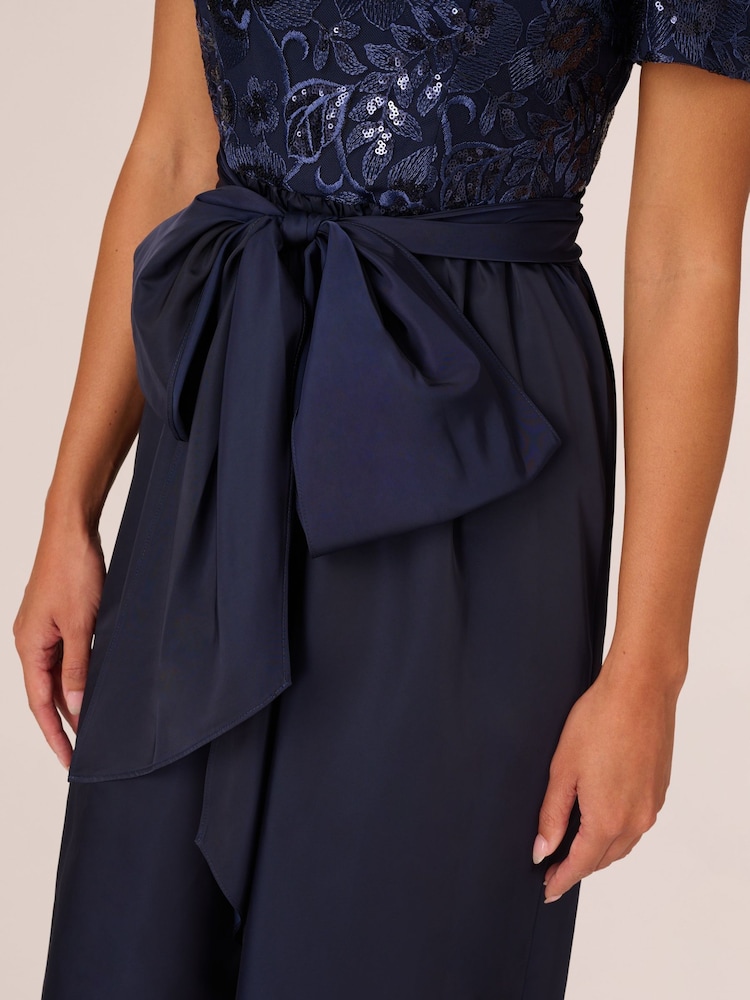 Adrianna Papell Blue Studio Sequin Taffeta Gown - Image 5 of 7