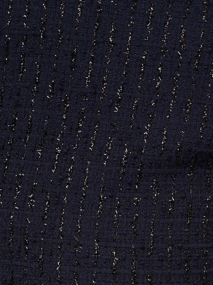 Adrianna Papell Blue Glitter Boucle Stretch Gown - Image 7 of 7
