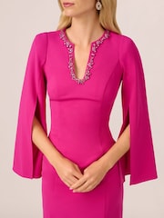 Adrianna Papell Pink Knit Crepe Jewel Short Dress - Image 4 of 7