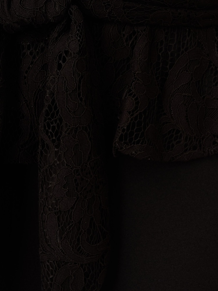 Adrianna Papell Black Lace And Crepe Jumpsuit - Imagen 7 de 7