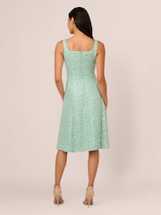 Adrianna Papell Green Fit And Flare Boucle Dress - Image 2 of 7