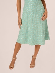 Adrianna Papell Green Fit And Flare Boucle Dress - Image 5 of 7