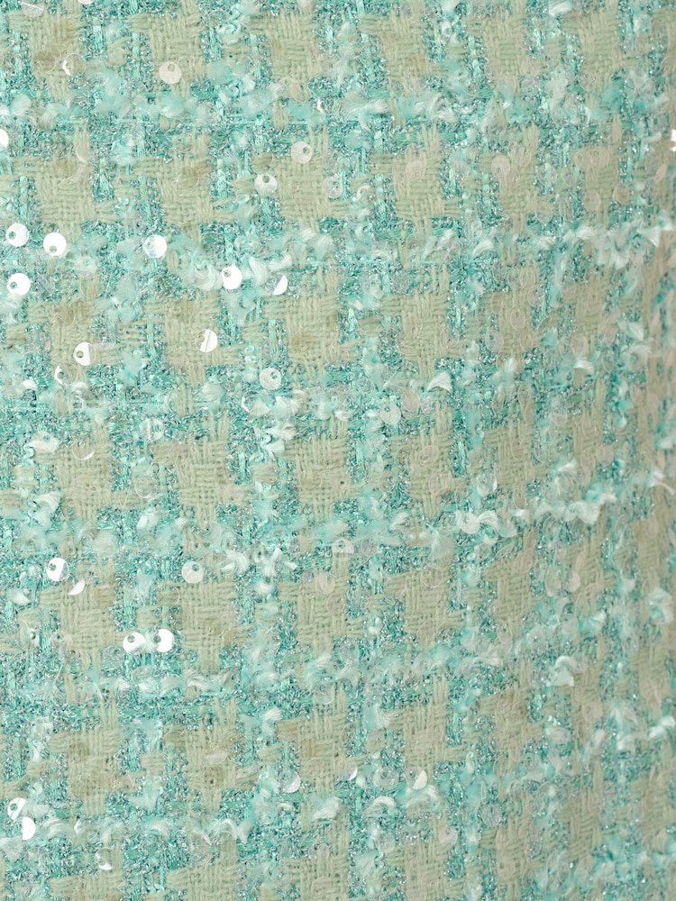 Adrianna Papell Green Fit And Flare Boucle Dress - Image 7 of 7