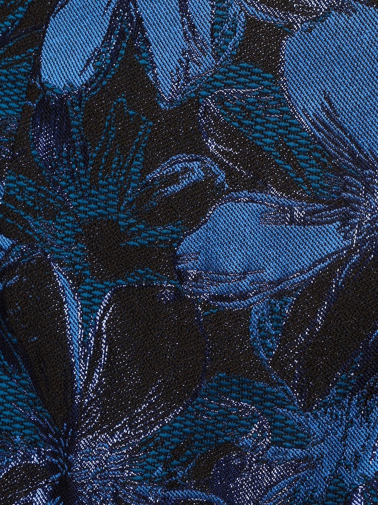 Adrianna Papell Blue Off Shoulder Jacquard Gown - Imagen 7 de 7