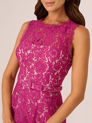 Adrianna Papell Purple Lace Midi Dress - Image 4 of 7