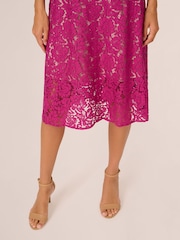 Adrianna Papell Purple Lace Midi Dress - Image 5 of 7