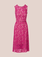 Adrianna Papell Purple Lace Midi Dress - Image 6 of 7