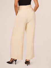 Adrianna Papell Solid Woven White Trousers With Belt - Image 2 of 7