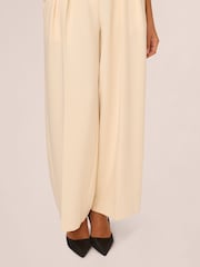 Adrianna Papell Solid Woven White Trousers With Belt - Image 5 of 7