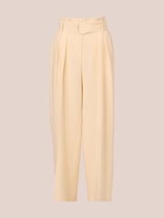 Adrianna Papell Solid Woven White Trousers With Belt - Image 6 of 7