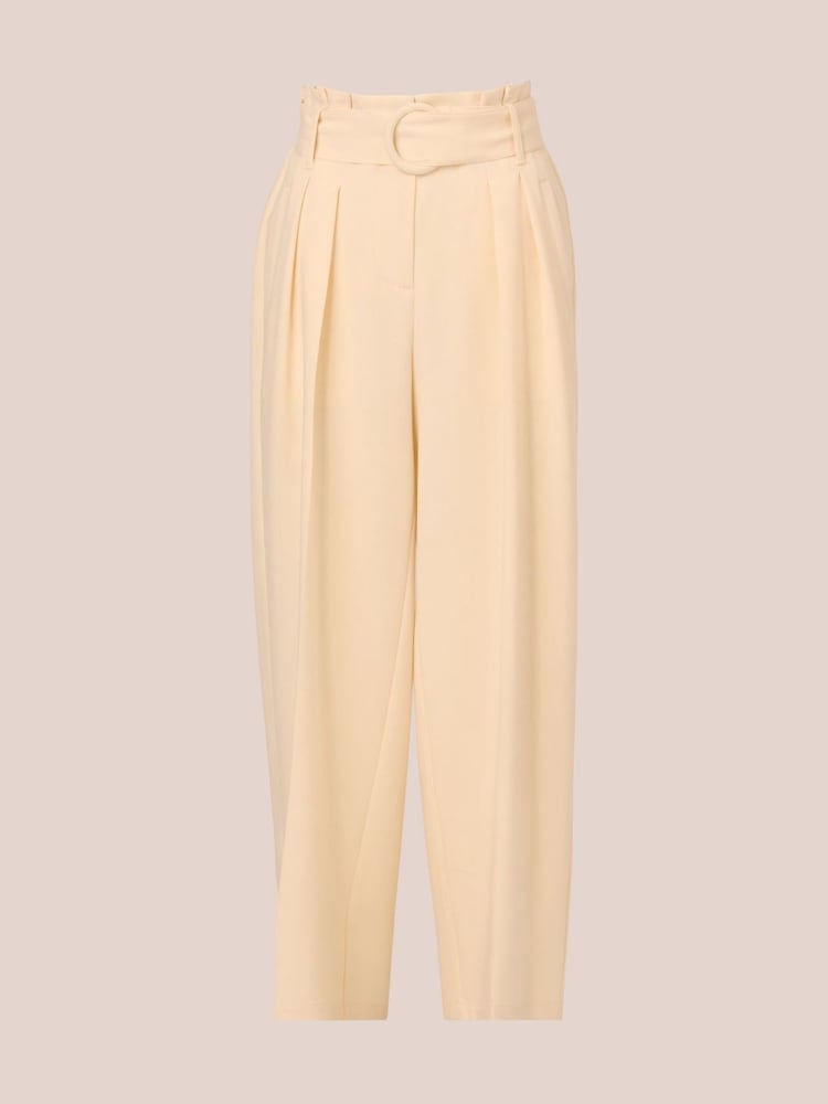 Adrianna Papell Solid Woven White Trousers With Belt - Image 6 of 7