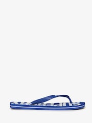 Синий с хромированной отделкой - сандалии с логотипом Superdry Core - Изображение 2 из 3