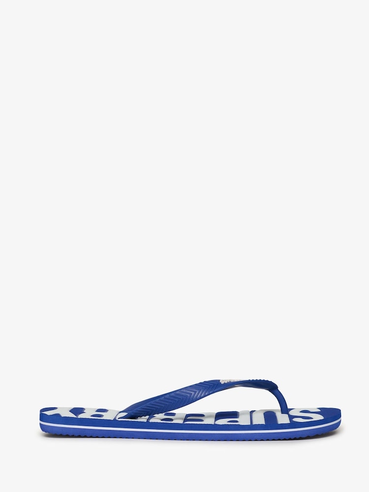 Синий с хромированной отделкой - сандалии с логотипом Superdry Core - Изображение 2 из 3