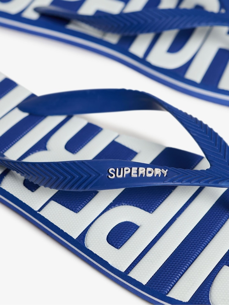 Синий с хромированной отделкой - сандалии с логотипом Superdry Core - Изображение 3 из 3