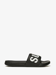 Superdry Black Core Graphic Pool Sliders - Image 3 of 8