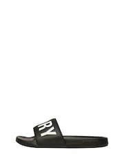 Superdry Black Core Graphic Pool Sliders - Image 4 of 8
