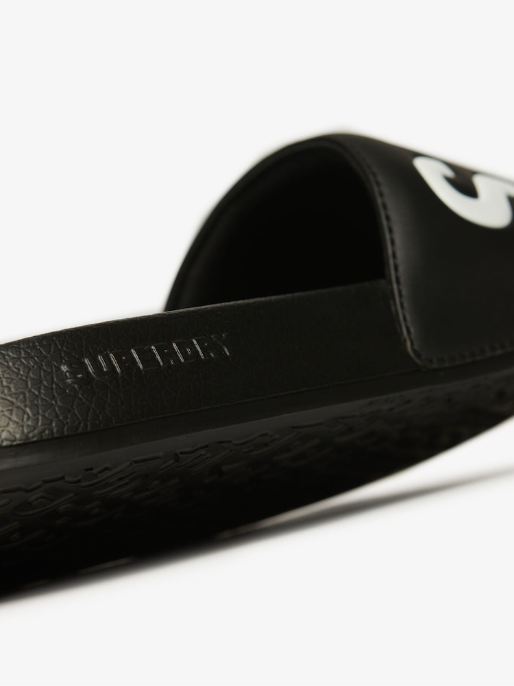 Superdry Black Core Graphic Pool Sliders - Image 8 of 8