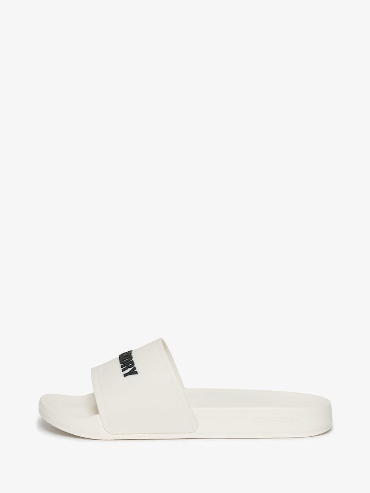 Superdry White Logo Pool Sliders - Image 2 of 6