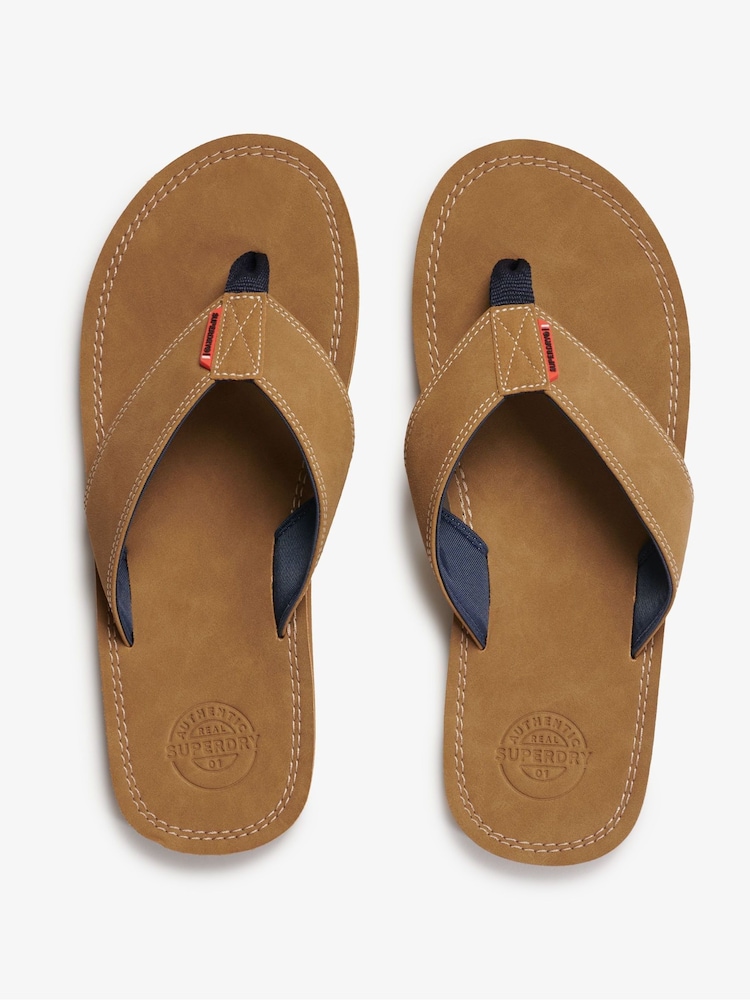 Superdry Brown Chrome Premium Sandals - Image 5 of 8