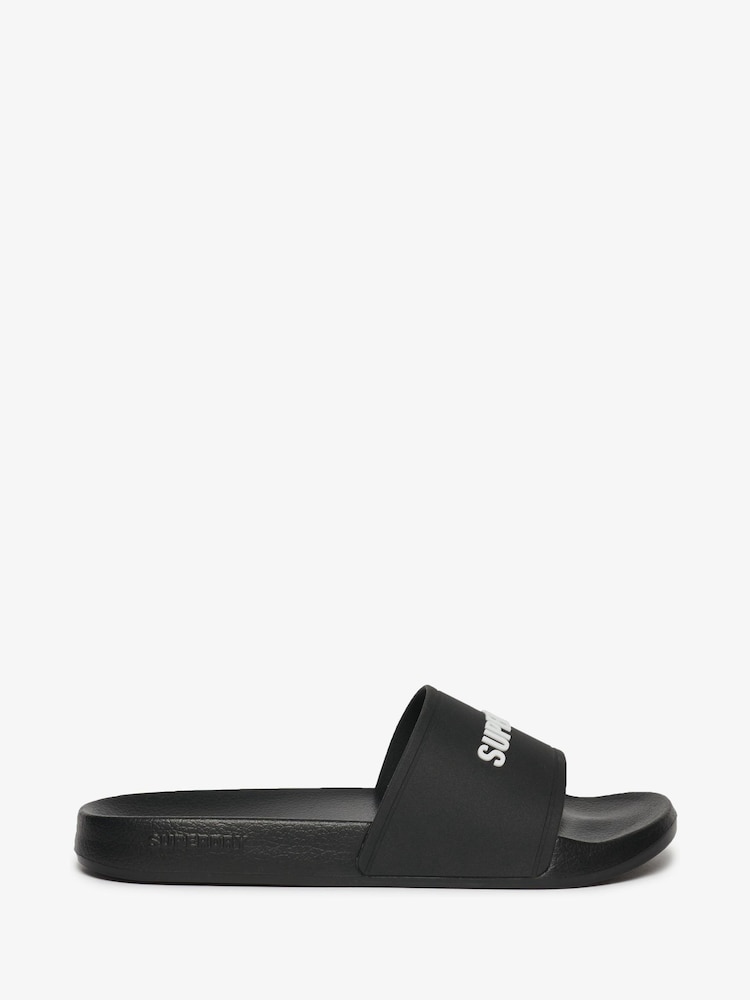 Superdry Black Logo Pool Sliders - Image 1 of 7