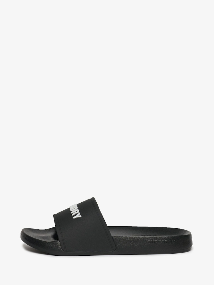 Superdry Black Logo Pool Sliders - Image 2 of 7