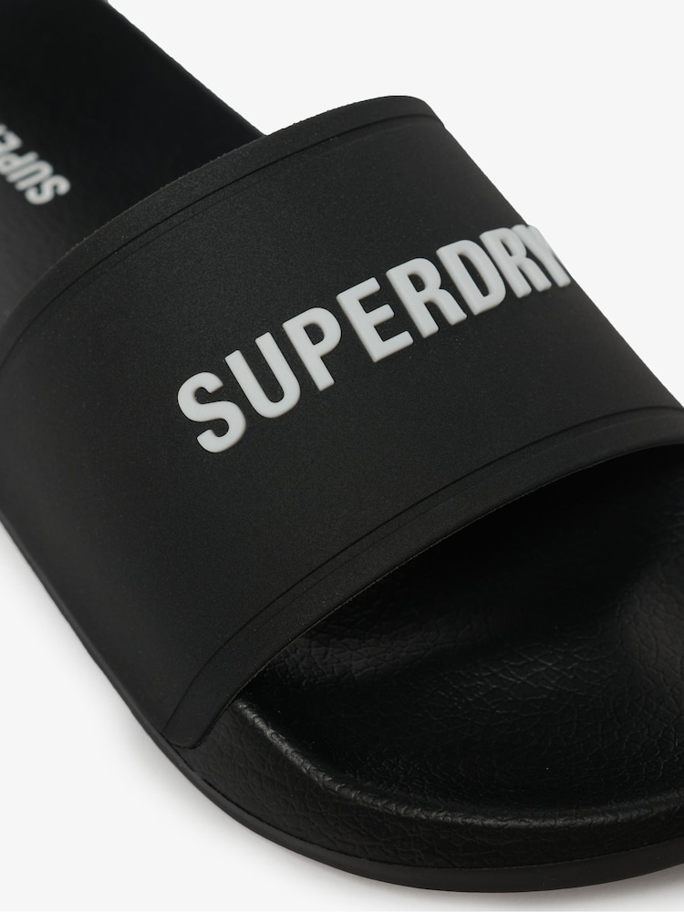 Superdry Black Logo Pool Sliders - Image 7 of 7