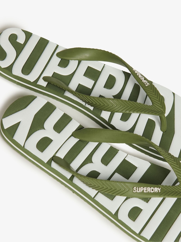 Superdry Green Core Logo Sandals - Image 4 of 5