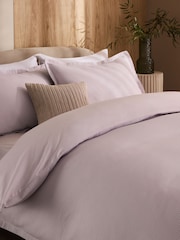 Purple LIlac Waffle Duvet Cover and Pillowcase Set - Image 2 of 4