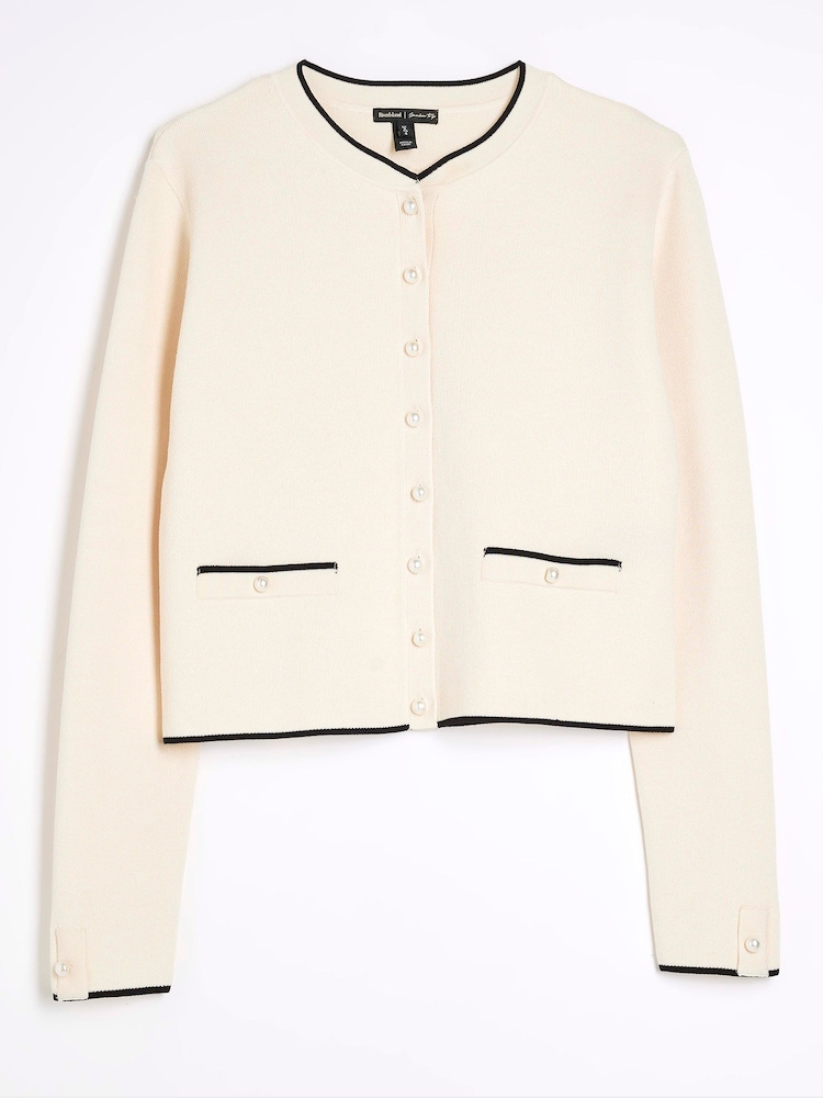 River Island Cream Military Cardigan - Image 4 of 5