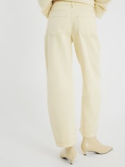 River Island Buttermilk Yellow Seamed Barrel Jeans - Image 2 of 6