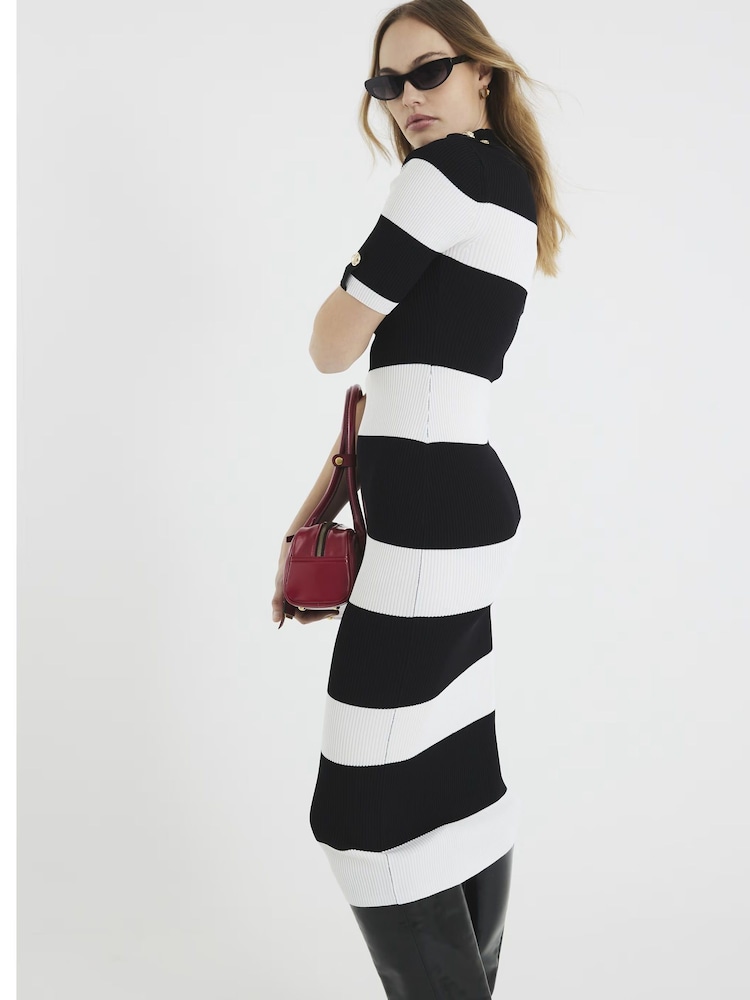 River Island Black Shoulder Military Dress - Image 2 of 4