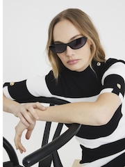 River Island Black Shoulder Military Dress - Image 4 of 4