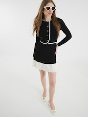 River Island Black Button Through Skater Dress - Image 1 of 6