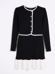 River Island Black Button Through Skater Dress - Image 5 of 6