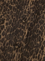 River Island Brown Leopard Print Funnel Neck Coat - Image 5 of 5