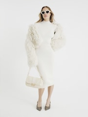 River Island Cream Shoulder Military Dress - Image 2 of 4