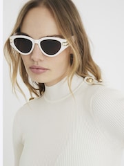 River Island Cream Shoulder Military Dress - Image 4 of 4