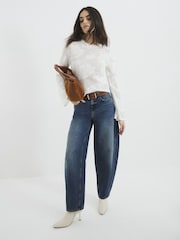 River Island Cream Floral Knit Top - Image 1 of 4