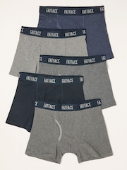 FatFace Navy Grey 5 PAIRS OF STRIPED BOXERS - Image 1 of 2