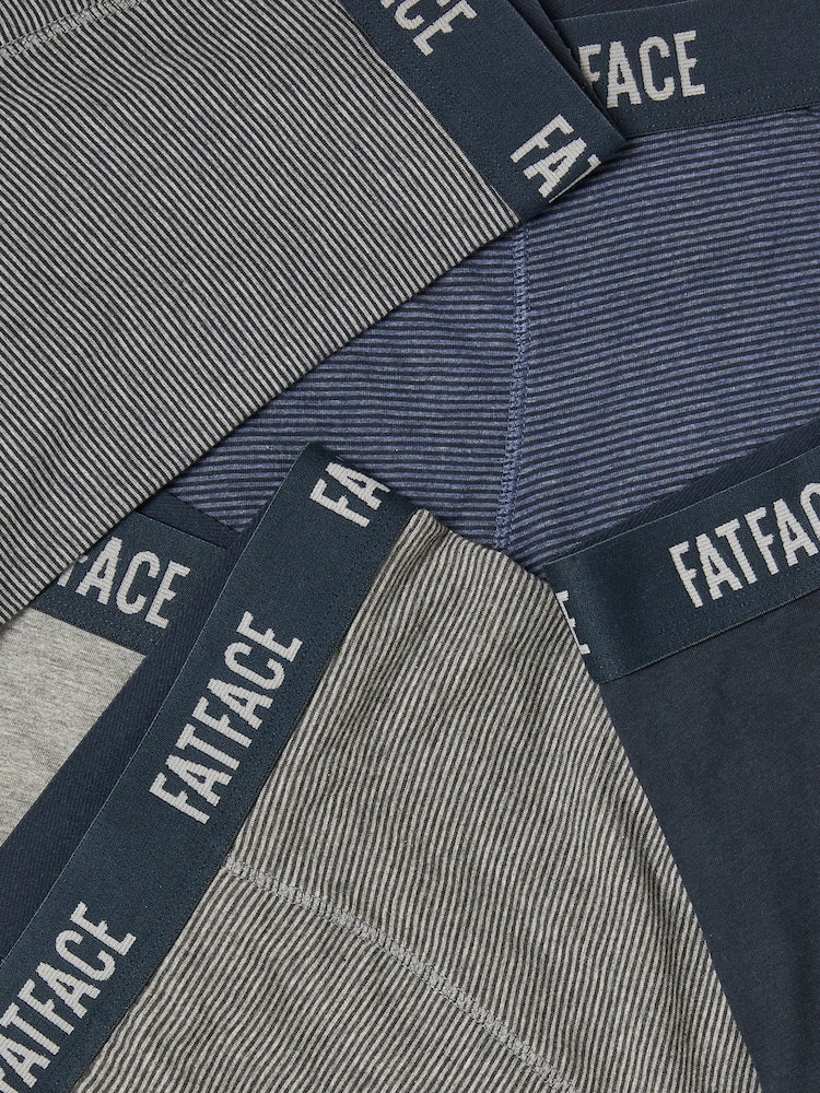 FatFace Navy Grey 5 PAIRS OF STRIPED BOXERS - Image 2 of 2