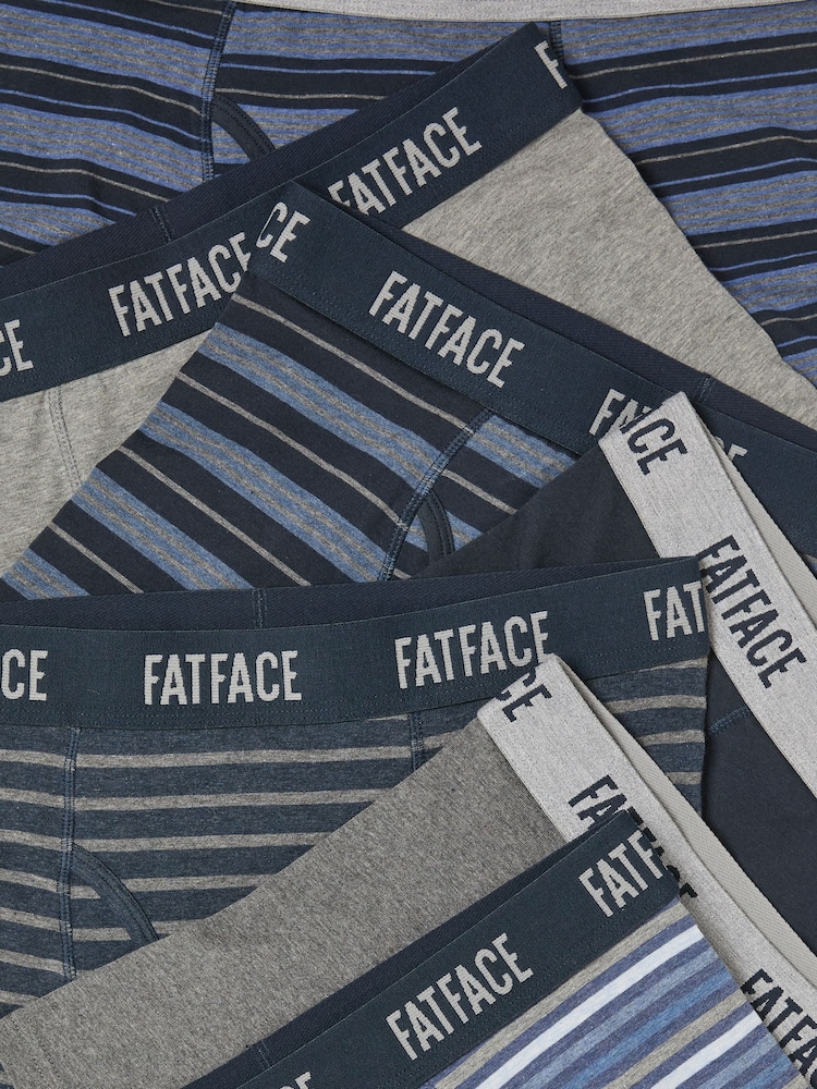 FatFace Navy Grey 7 PAIRS OF STRIPED BOXERS - Image 2 of 2