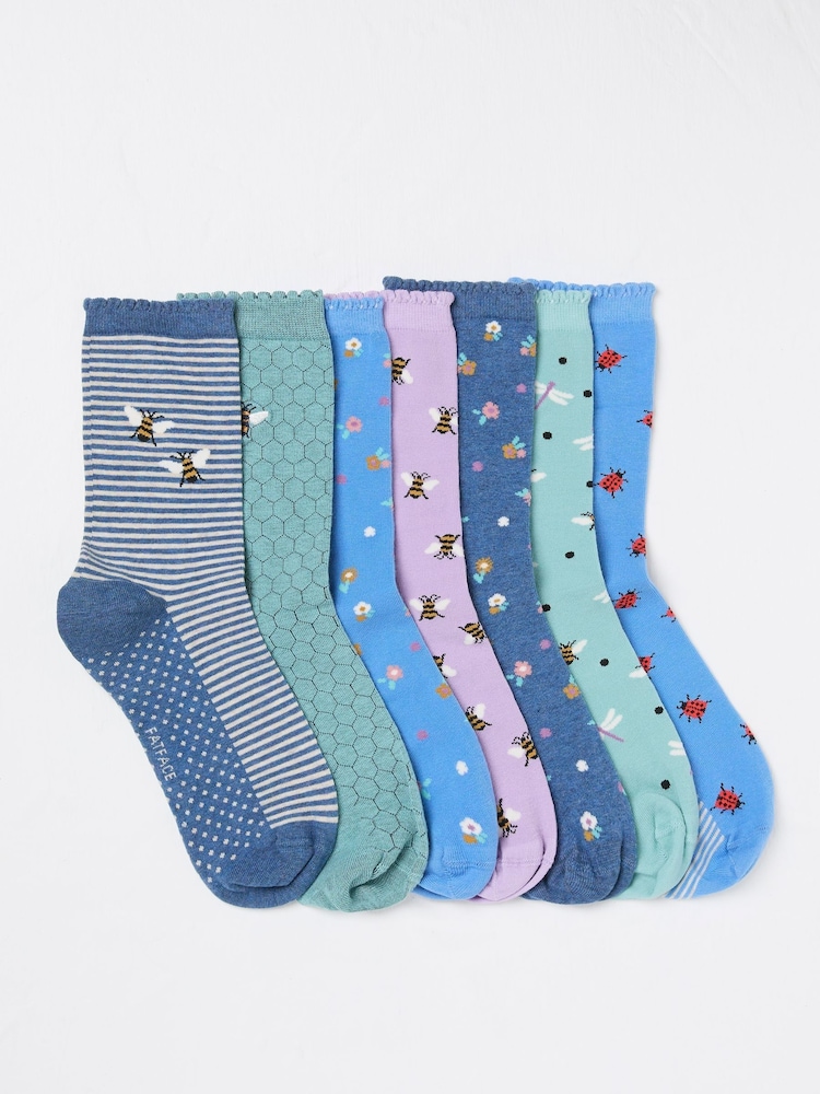 FatFace 7 Pairs of Bug Socks - صورة 1 من 2